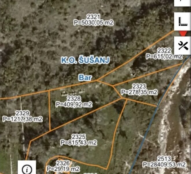 Susanj-Bar,12.16ara na 1km od mora