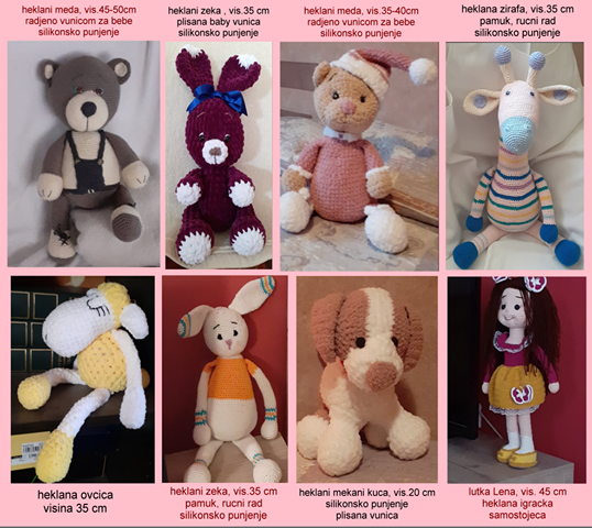 Ručno rađene heklane igračke po porudžbini