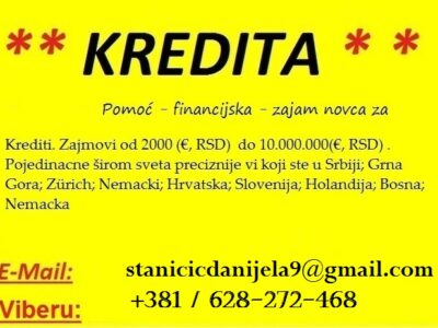 KREDIT U 30 MINUTA (viber: +381-628272468)