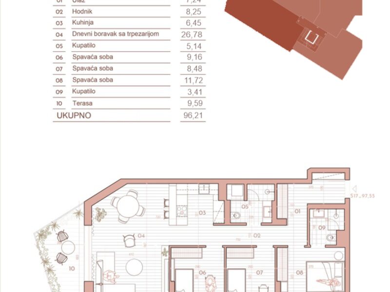 Centar, Dalmatinska, 4.0, 96,21 m2 novogradnja