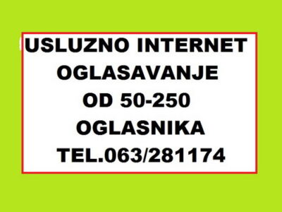 Usluzno internet oglasavanje na 50-100-150-200 oglasnika