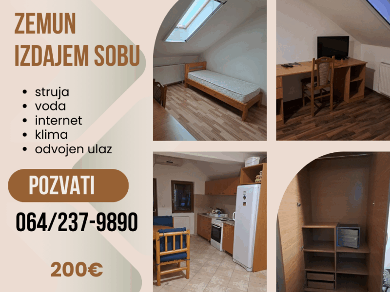 Zemun, izdajem sobu