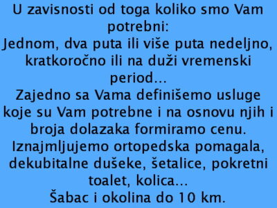 Kućna nega Šabac i okolina