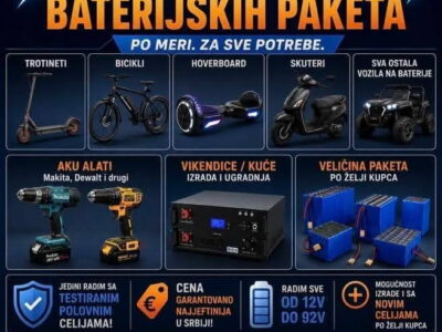Izrada i reparacija baterija za Trotinete Skutere Bicikle Aku alate itd.