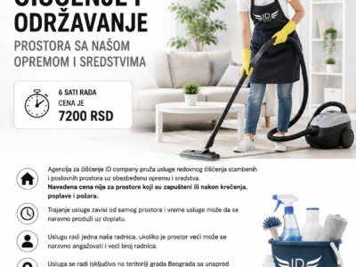 Čišćenje i održavanje prostora sa našom opremom i sredstvima