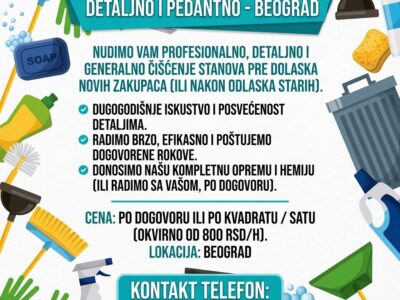 Ciscenje stanova pre izdavanja / Detaljno i pedantno - Beograd
